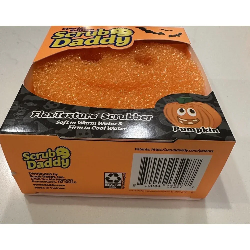 NEW Scrub‎ Daddy Halloween Special Edition Pumpkin Sponge Orange